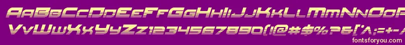 Fonte Redrockethalfital – fontes amarelas em um fundo roxo