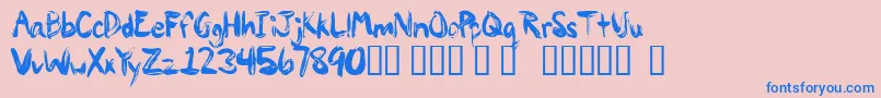 Paintypaint1 Font – Blue Fonts on Pink Background