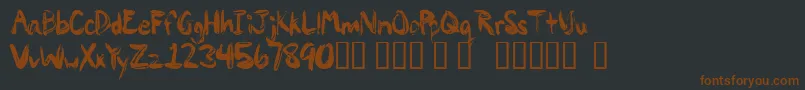 Fonte Paintypaint1 – fontes marrons em um fundo preto