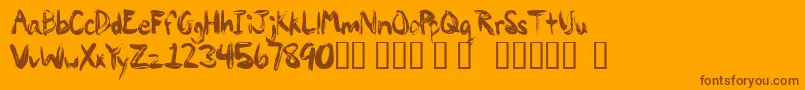 Fonte Paintypaint1 – fontes marrons em um fundo laranja