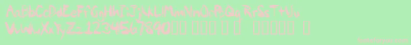Paintypaint1-fontti – vaaleanpunaiset fontit vihreällä taustalla