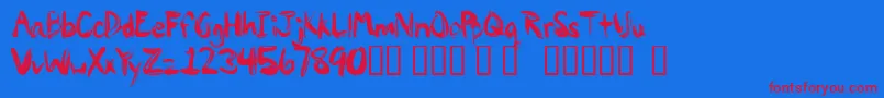 Paintypaint1 Font – Red Fonts on Blue Background