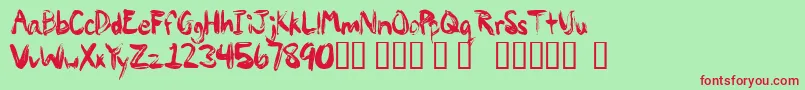 Paintypaint1 Font – Red Fonts on Green Background