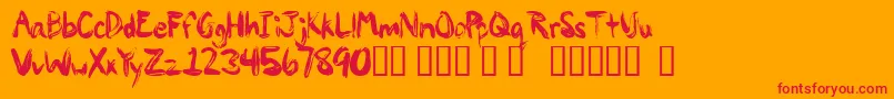 Paintypaint1 Font – Red Fonts on Orange Background