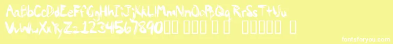 Czcionka Paintypaint1 – białe czcionki na żółtym tle