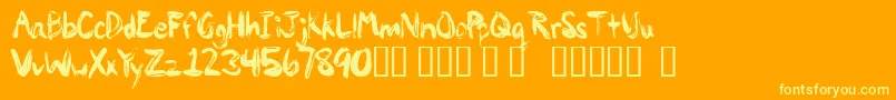 Paintypaint1-Schriftart – Gelbe Schriften auf orangefarbenem Hintergrund