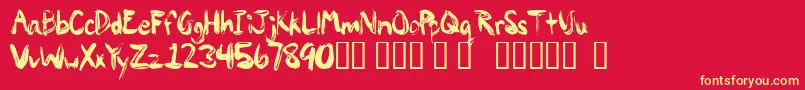 Paintypaint1 Font – Yellow Fonts on Red Background