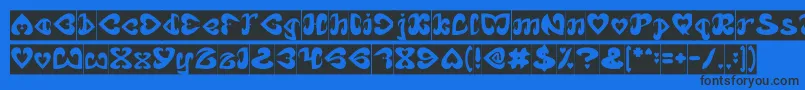 EternalLoveInverse Font – Black Fonts on Blue Background