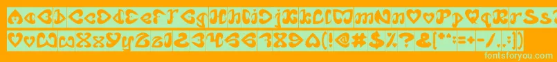 EternalLoveInverse Font – Green Fonts on Orange Background