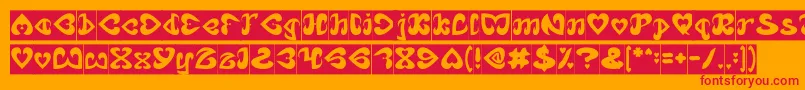 EternalLoveInverse Font – Red Fonts on Orange Background
