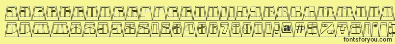 AGlobuscmotllnbk Font – Black Fonts on Yellow Background