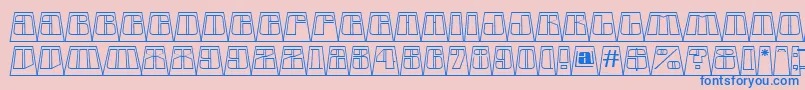 フォントAGlobuscmotllnbk – ピンクの背景に青い文字