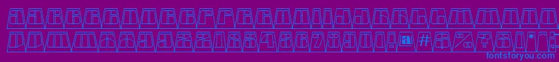 フォントAGlobuscmotllnbk – 紫色の背景に青い文字