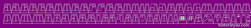 AGlobuscmotllnbk-fontti – vihreät fontit violetilla taustalla