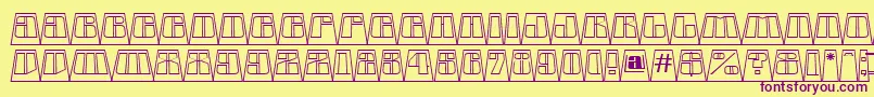 AGlobuscmotllnbk-fontti – violetit fontit keltaisella taustalla