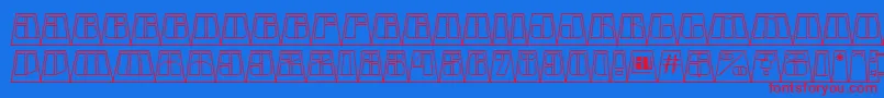 AGlobuscmotllnbk Font – Red Fonts on Blue Background