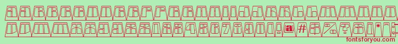 AGlobuscmotllnbk Font – Red Fonts on Green Background