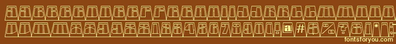 AGlobuscmotllnbk Font – Yellow Fonts on Brown Background