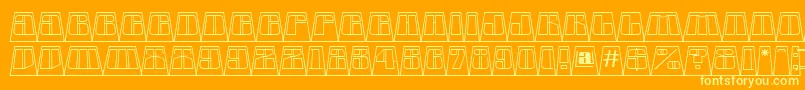 AGlobuscmotllnbk-fontti – keltaiset fontit oranssilla taustalla