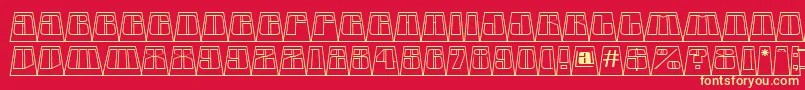 AGlobuscmotllnbk Font – Yellow Fonts on Red Background
