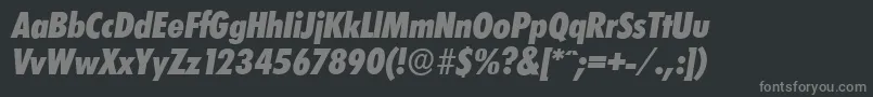 フォントLimerickcdserialXboldItalic – 黒い背景に灰色の文字