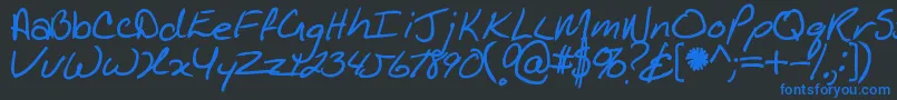 Kathleenbold Font – Blue Fonts on Black Background