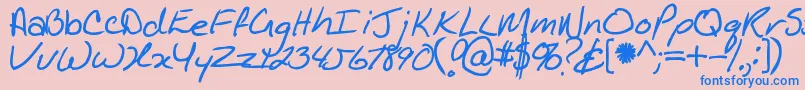 Kathleenbold Font – Blue Fonts on Pink Background
