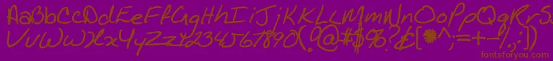 Kathleenbold Font – Brown Fonts on Purple Background