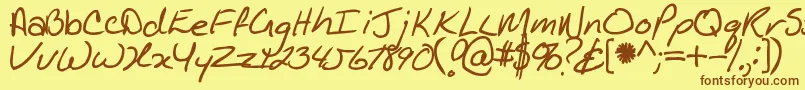 Kathleenbold Font – Brown Fonts on Yellow Background