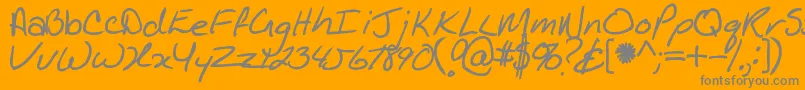 Kathleenbold Font – Gray Fonts on Orange Background