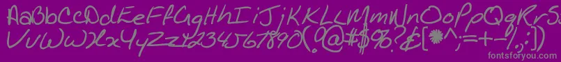 Kathleenbold Font – Gray Fonts on Purple Background