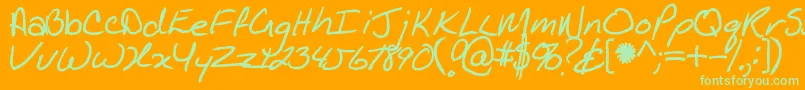 Kathleenbold Font – Green Fonts on Orange Background