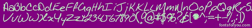Kathleenbold Font – Green Fonts on Purple Background