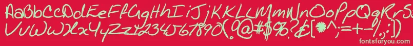 Kathleenbold-Schriftart – Grüne Schriften auf rotem Hintergrund