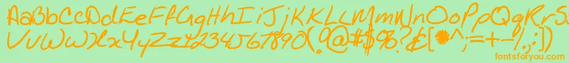 Kathleenbold Font – Orange Fonts on Green Background