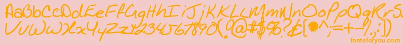 Kathleenbold Font – Orange Fonts on Pink Background