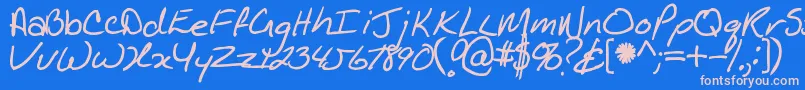 Kathleenbold Font – Pink Fonts on Blue Background