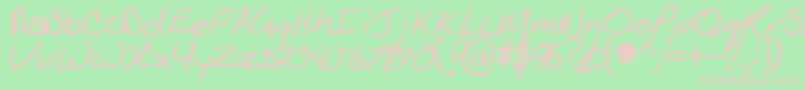 Kathleenbold Font – Pink Fonts on Green Background