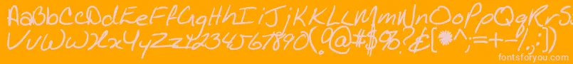 Kathleenbold Font – Pink Fonts on Orange Background
