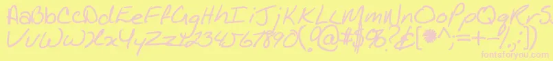 Kathleenbold Font – Pink Fonts on Yellow Background