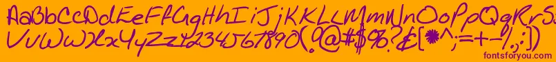 Kathleenbold Font – Purple Fonts on Orange Background