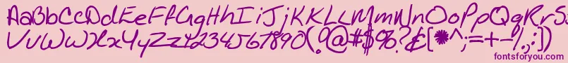 Kathleenbold Font – Purple Fonts on Pink Background