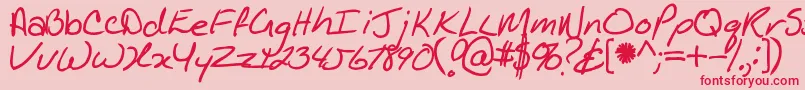 Kathleenbold Font – Red Fonts on Pink Background