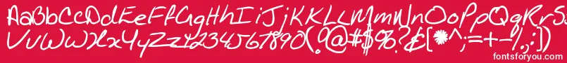 Kathleenbold-fontti – valkoiset fontit punaisella taustalla