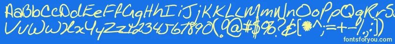 Kathleenbold-Schriftart – Gelbe Schriften auf blauem Hintergrund