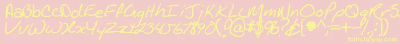 Kathleenbold Font – Yellow Fonts on Pink Background