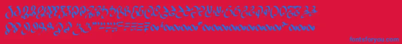 Wizardspeak Font – Blue Fonts on Red Background