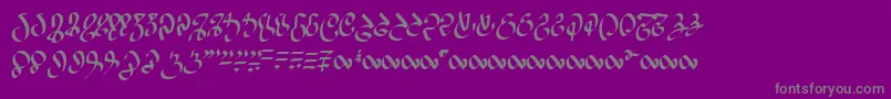 フォントWizardspeak – 紫の背景に灰色の文字