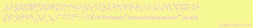 Wizardspeak-fontti – vaaleanpunaiset fontit keltaisella taustalla