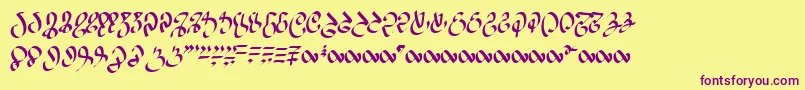 Wizardspeak Font – Purple Fonts on Yellow Background